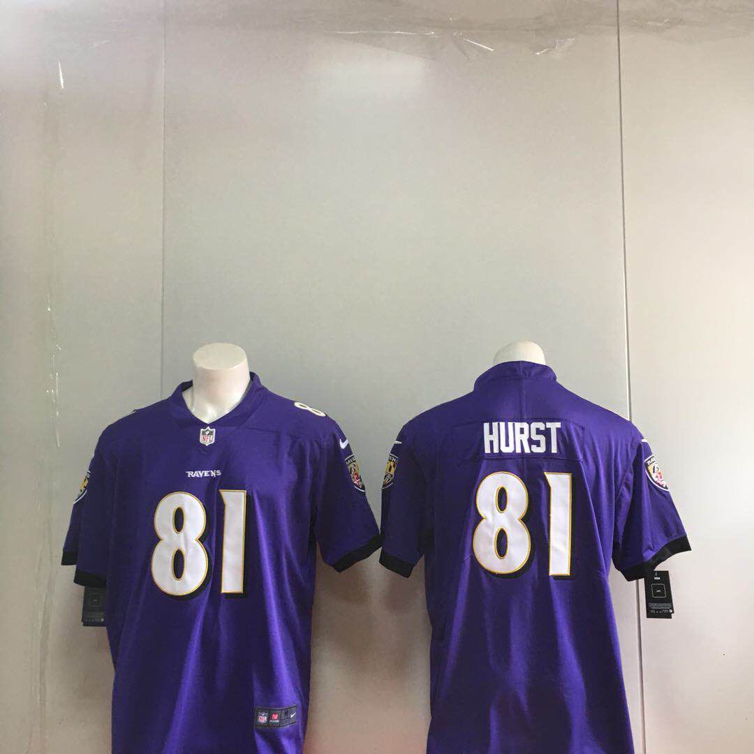 Men Baltimore Ravens 81 Hurst Purple Nike Vapor Untouchable Limited Playe NFL Jerseys